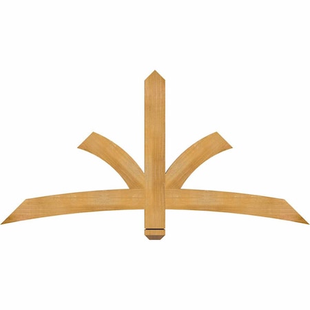Ekena Millwork Davenport Rough Sawn Timber Gable Bracket, Western Red Cedar, 60"W x 30"H x 2"D x 4"F, 12/12 Pitch GBW060X30X0204DAV00RWR